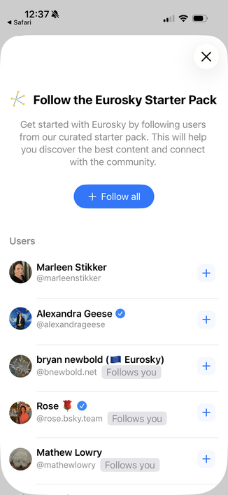 A screenshot of Flashes.app following a starter pack triggered from a conference QR Code