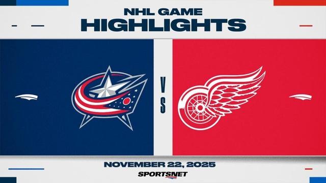 NHL Highlights | Blue Jackets vs. Red Wings - November 22, 2025
