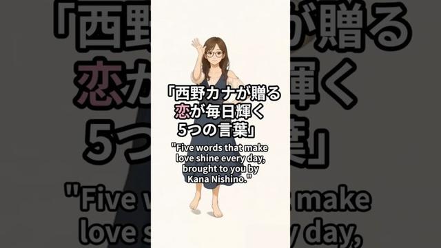 「西野カナが贈る♡恋が毎日輝く5つの言葉」 #名言集 #恋愛 #恋愛心理学 #shorts