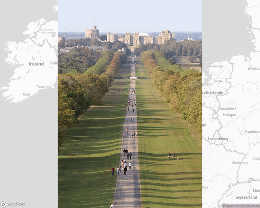 A photo of or from a park from the linked website, overlaid on a cropped world map where it's located.