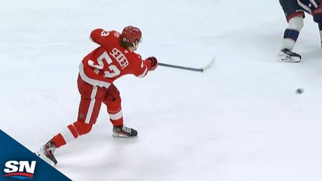 Red Wings' Moritz Seider Buries Tying Goal after Breakaway Stop from Talbot
