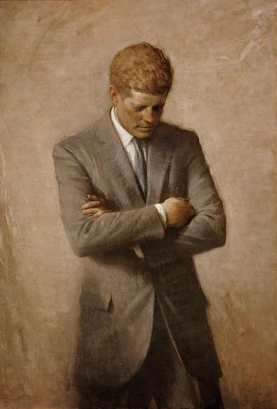 JFK 's presidential portrait.