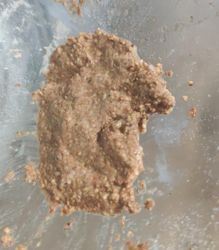 A pale, moist, gritty dough made from Moreton Bay fig seed meal and a teaspoon of flour.