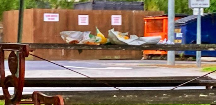 Others used picnic tables to eat & again left their rubbish behind.