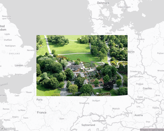 A photo of or from a park from the linked website, overlaid on a cropped world map where it's located.