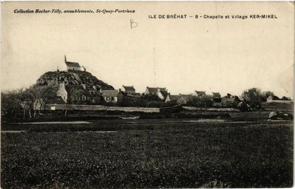 Ile de Brehat - Chapelle et Village Ker-Mikel à #ÎledeBréhat (#CôtesDArmor)  #CartePostaleAncienne 👉 https://cartorum.fr/carte-postale/226528/ile-de-brehat-ile-de-brehat-chapelle-et-village-ker-mikel