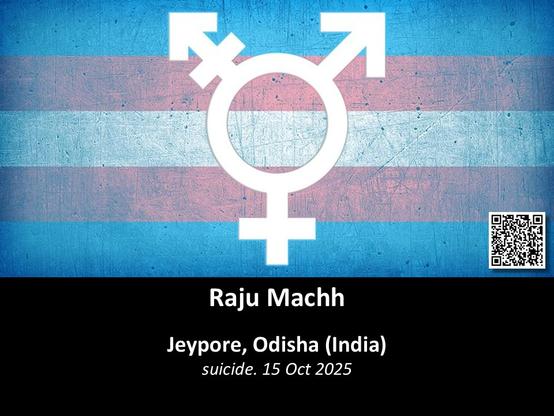 Raju Machh
Jeypore, Odisha (India)
suicide. 15 Oct 2025