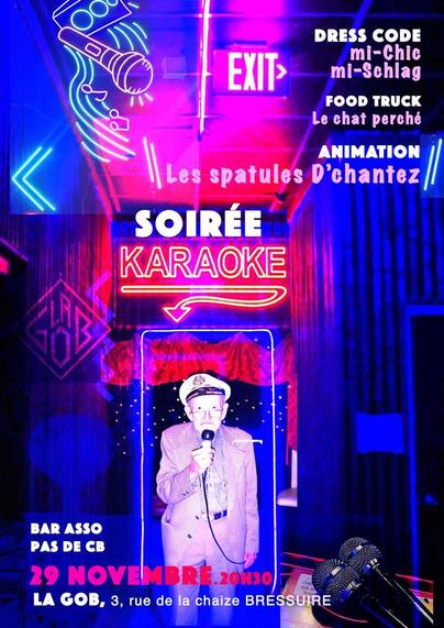 Affiche d'une soirée karaoké à la gob.