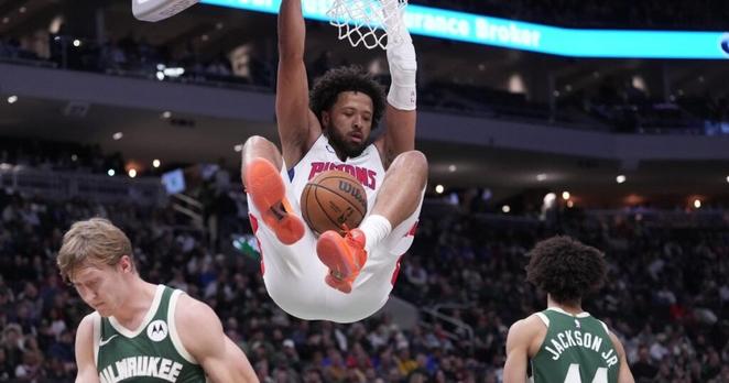 Detroit Pistons get past Milwaukee Bucks 129-116 for 12th straight win