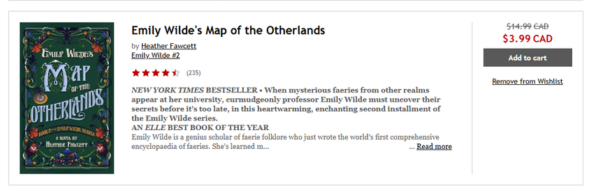 Emily Wilde's Map of the Otherlands - on sale for $3.99 CAD