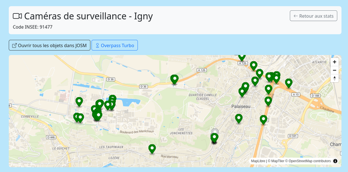 carte avec marqueurs