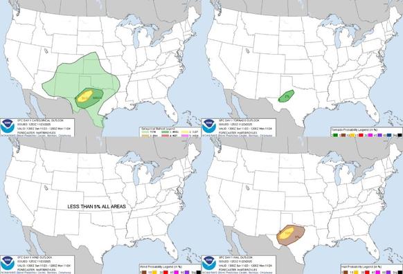 Widespread Rain from Texas to the Central Appalachians; Heavy to Excessive Rainfall in Southern California and the Southwest
Scattered thunderstorms and widespread showers are expected from the Texas coast to the central Appalachians today. Heavy to excessive rainfall will continue in southern California into the Desert Southwest through Saturday. Heavy rain will pose a risk of flash flooding, especially across burn scar and urbanized regions