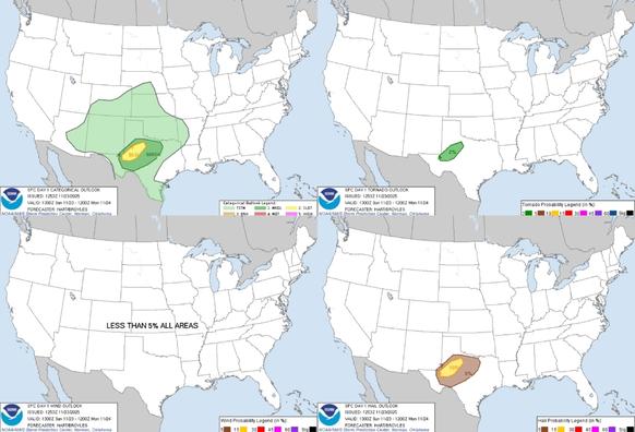 Widespread Rain from Texas to the Central Appalachians; Heavy to Excessive Rainfall in Southern California and the Southwest
Scattered thunderstorms and widespread showers are expected from the Texas coast to the central Appalachians today. Heavy to excessive rainfall will continue in southern California into the Desert Southwest through Saturday. Heavy rain will pose a risk of flash flooding, especially across burn scar and urbanized regions