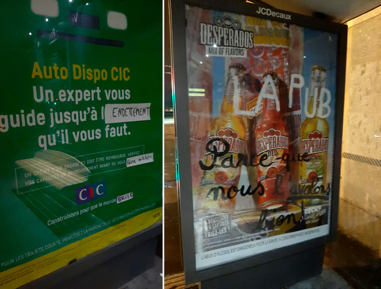 Affichage de nos pubs customisées dans la ville