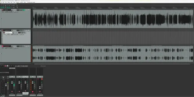 Screenshot of a Reaper project.