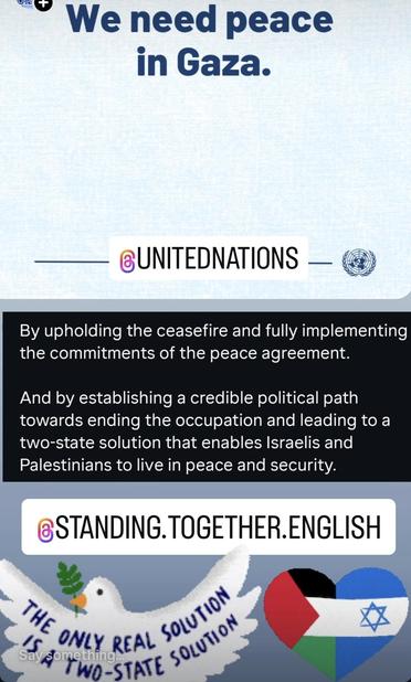 Antonio Guterres says We need peace in Gaza. By upholding the ceasefire agreement and working towards the Two State Solution.