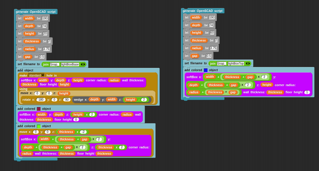 Screenshot of the Snap! scripts
