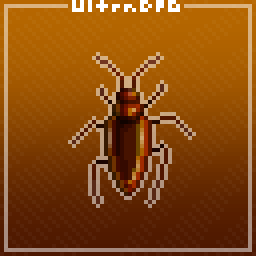 Pixel art of a cockroach.