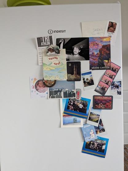 A fridge with photos