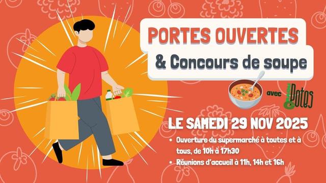 Portes ouvertes au supermarché coopératif Graoucoop à #Metz le 29 novembre 2025 de 10h à 17h30. Réunions d'accueil à 11h, 14h et 16h.
Concours de soupe à partir de 11h