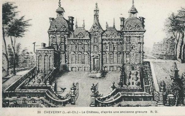 Ancienne gravure du Château de Cheverny à #Cheverny (#LoirEtCher)  Verso vierge #CartePostaleAncienne 👉 https://cartorum.fr/carte-postale/933178/cheverny-ancienne-gravure-du-chateau-de-cheverny