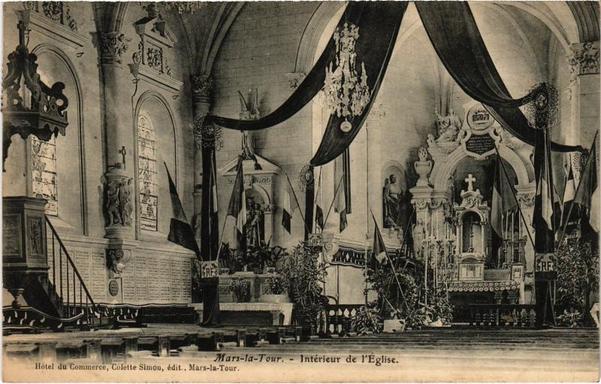 Mars la Tour interieur de l'Eglise à #MarslaTour (#MeurtheEtMoselle) #CartePostaleAncienne 👉 https://cartorum.fr/carte-postale/919208/mars-la-tour-mars-la-tour-interieur-de-leglise