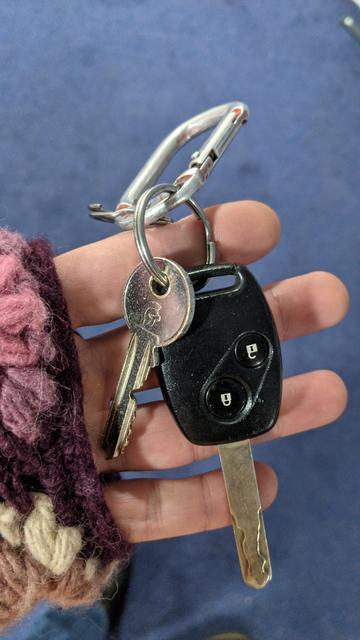 My magically untangled keys.
