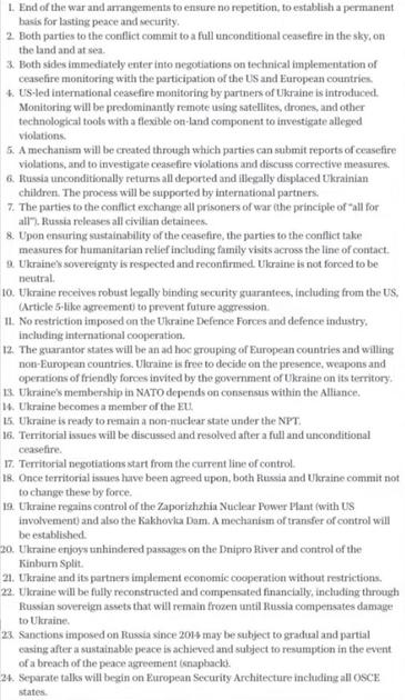 The European peace plan for Ukraine