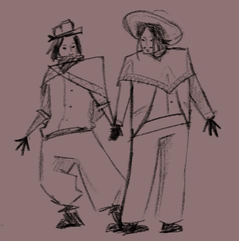 my rdr2 oc and Javier holding hands