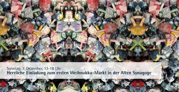 Das Bild zeigt die Einladung zum ersten Weihnukka-Markt in der Alten Synagoge Essen