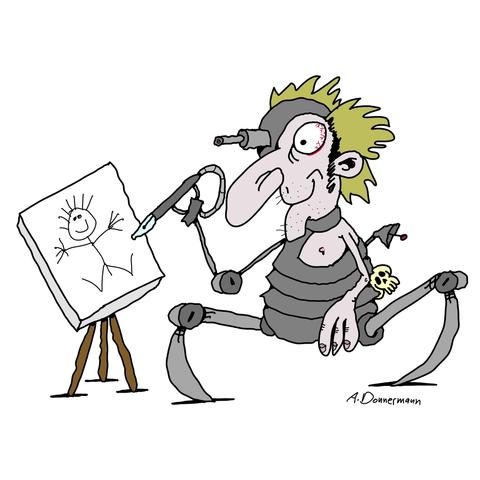 Ein Borg malt ein Gemälde.