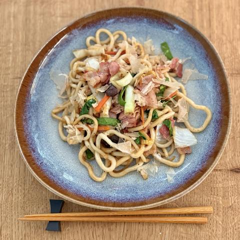 A close-up of my plate with the meal as described in the post.
