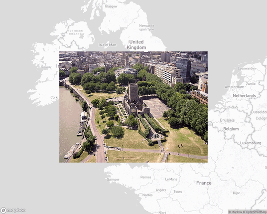 A photo of or from a park from the linked website, overlaid on a cropped world map where it's located.