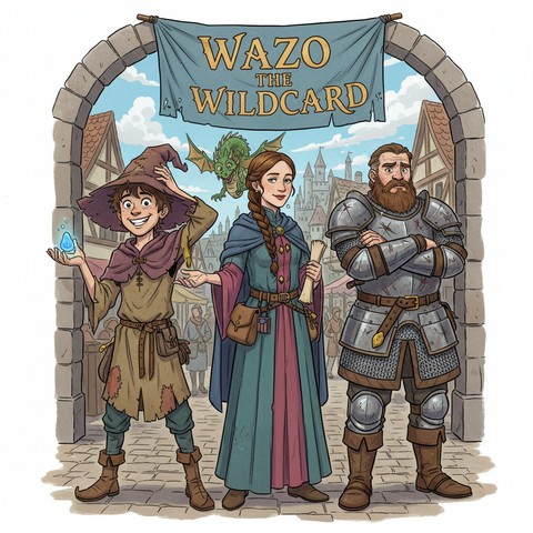 Wazo the WIldcard with his companions Peppermint and Steelgrip.