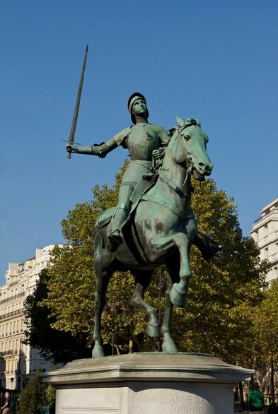 "Equestrian statue of Joan of Arc, by Paul Dubois, Saint-Augustin square, Paris."