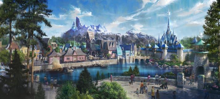 Arte conceptual de World of Frozen en Disney Adventure World en Disneyland París.