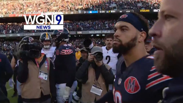 [GNSportsTV] Caleb Williams got a chance to say hello to Aaron Rodgers after the #Bears 31-28 victory over the Steelers and even asked for his jersey to commemorate the occasion 🐻⬇️
