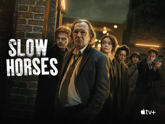 This is a promotional poster for a television show titled “Slow Horses.” Five people stand in a dimly lit alleyway with brick walls on either side. The person in the foreground, a middle-aged individual, is wearing a dark suit and tie, with a serious expression. Behind this individual are four other people, also with serious expressions, positioned in a staggered formation. The poster has a dark and gritty aesthetic, suggesting a thriller or spy genre. The text “SLOW HORSES” is prominently displayed in white, bold capital letters in the top left corner of the image, with a small Apple TV+ logo in the bottom right corner.

Provided by @altbot@fuzzies.wtf, generated privately and locally using Gemma3:27b

🌱 Energy used: 0.108 Wh