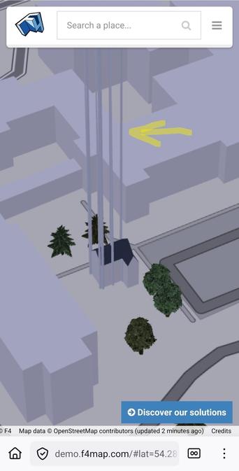 A 3d map showing a chapel with extremely tall building parts