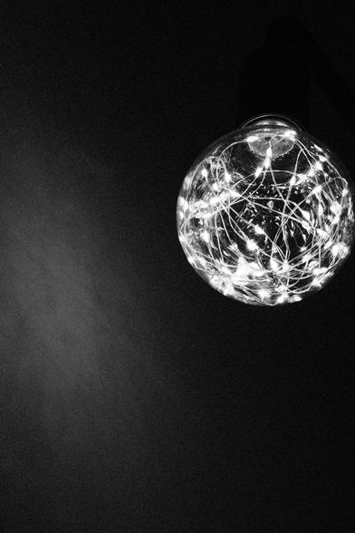 Black and white of a new lamp