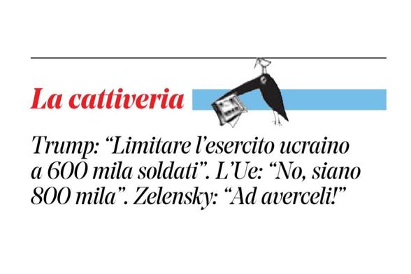 Trump: “Limitare l'esercito ucraino a seicentomila soldati”. L'Ue: “No, siano ottocentomila". Zelensky: “Ad averceli!"