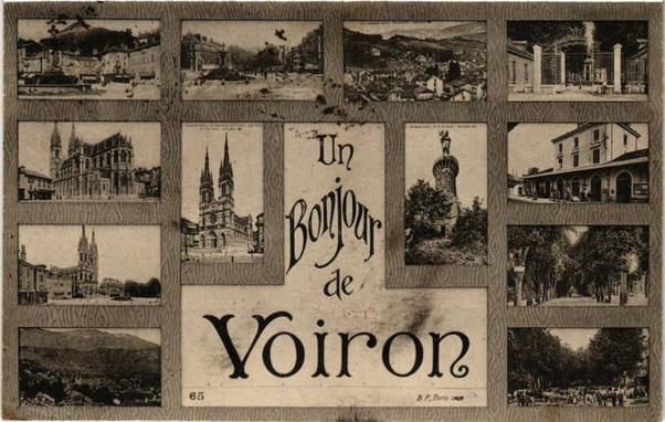 Un Bonjour de Voiron à #Voiron (#Isère)  #CartePostaleAncienne 👉 https://cartorum.fr/carte-postale/168574/voiron-un-bonjour-de-voiron