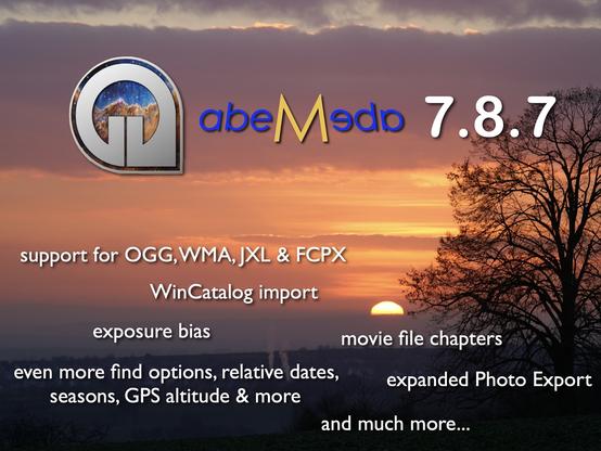 a teaser for the new version, describing some of the new features, on an image of a winter sunset with a huge leafless tree...