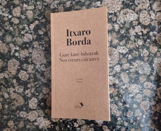 Fotografía en color del libro «Gure kare-bihotzak», de Itxaro Borda