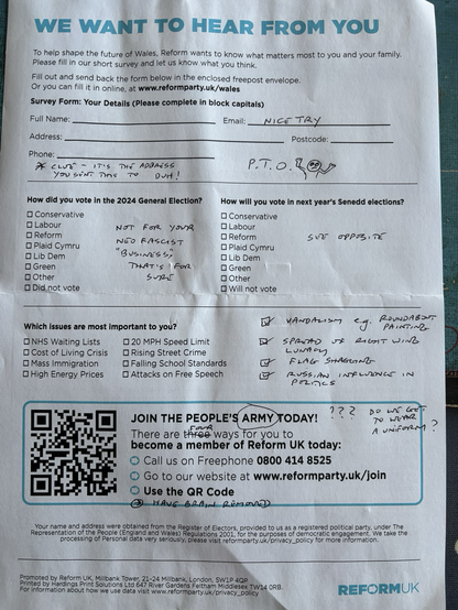 Reform questionnaire