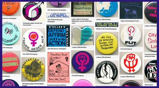 Bild: Screenshot der Bildergalerie mit vielen bunten Buttons und Botschaften