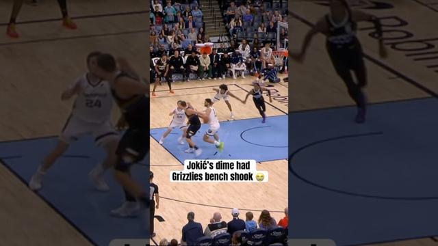 Grizzlies bench couldn’t believe Jokić’s pass 🤣