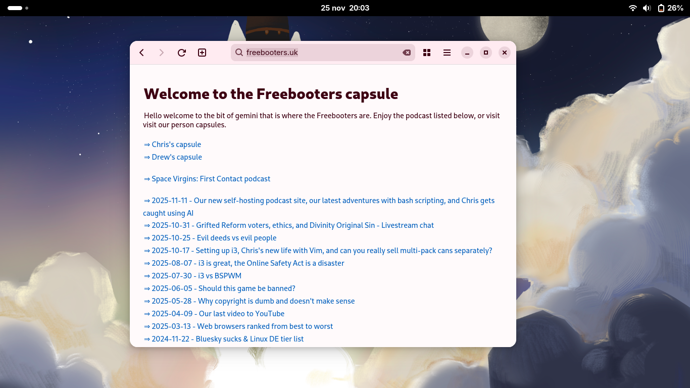 Desktop screenshot of Silverblue with Geopard