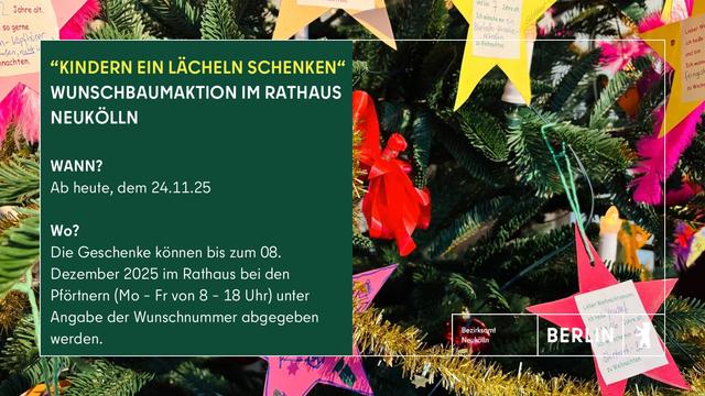 Bild zeigt einen Weihnachtsbaum mit Schmuck-Sternen, dazu der Text mit den Erläuterungen.