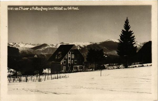L'hiver a Prelenfrey (950) Hotel du Col Vert (#Isère)  #CartePostaleAncienne 👉 https://cartorum.fr/carte-postale/168885/lhiver-a-prelenfrey-950-hotel-du-col-vert